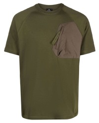 Мужская оливковая футболка с круглым вырезом от PS Paul Smith