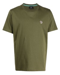 Мужская оливковая футболка с круглым вырезом от PS Paul Smith