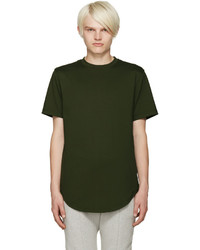 Мужская оливковая футболка с круглым вырезом от Pyer Moss