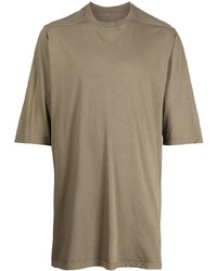Мужская оливковая футболка с круглым вырезом от Rick Owens DRKSHDW