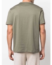 Мужская оливковая футболка с круглым вырезом от Brioni