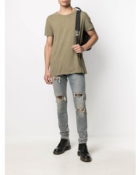 Мужская оливковая футболка с круглым вырезом от Ksubi