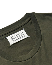 Мужская оливковая футболка с круглым вырезом от Maison Margiela