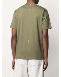 Мужская оливковая футболка с круглым вырезом от McQ Swallow