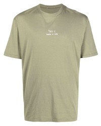 Мужская оливковая футболка с круглым вырезом от Ten C