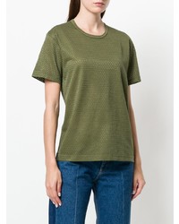 Женская оливковая футболка с круглым вырезом от Junya Watanabe