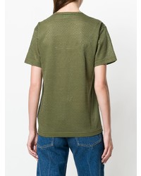 Женская оливковая футболка с круглым вырезом от Junya Watanabe