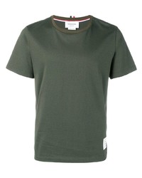 Мужская оливковая футболка с круглым вырезом от Thom Browne