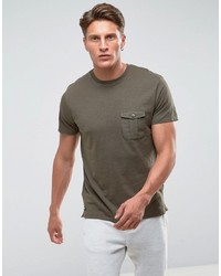 Мужская оливковая футболка с круглым вырезом от Threadbare