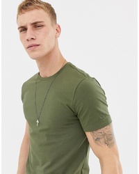 Мужская оливковая футболка с круглым вырезом от United Colors of Benetton
