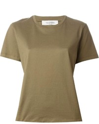 Женская оливковая футболка с круглым вырезом от Valentino