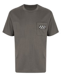 Мужская оливковая футболка с круглым вырезом от White Mountaineering