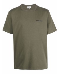 Мужская оливковая футболка с круглым вырезом от Woolrich