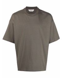 Мужская оливковая футболка с круглым вырезом от Z Zegna