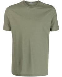 Мужская оливковая футболка с круглым вырезом от Zanone