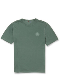 Мужская оливковая футболка с круглым вырезом