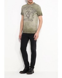 Мужская оливковая футболка от Affliction