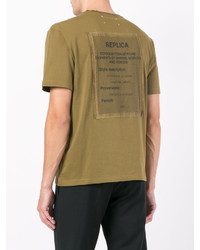 Мужская оливковая футболка от Maison Margiela