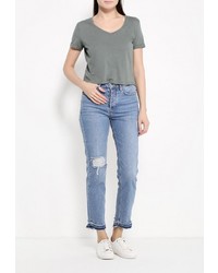 Женская оливковая футболка от Jennyfer