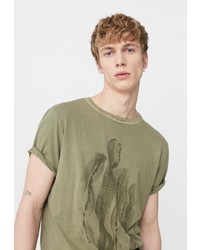 Мужская оливковая футболка от Mango Man
