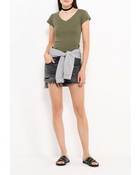 Женская оливковая футболка от Piazza Italia