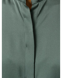 Оливковая шелковая блузка от Vince