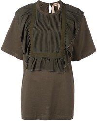 Оливковая шелковая блузка от No.21