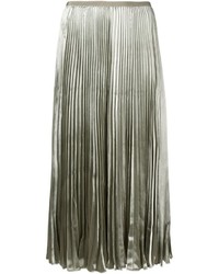 Оливковая шелковая юбка со складками от Valentino