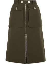 Оливковая шелковая юбка от Alexander McQueen