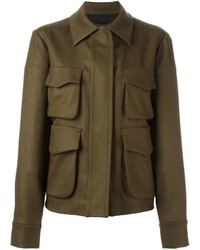 Женская оливковая шерстяная куртка от Odeeh