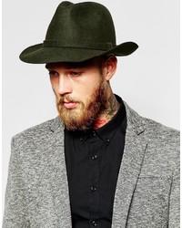 Мужская оливковая шерстяная шляпа от Asos