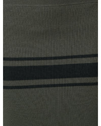 Оливковая шерстяная юбка в горизонтальную полоску от Tome