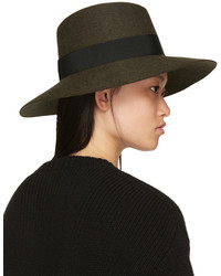 Женская оливковая шляпа от Maison Michel