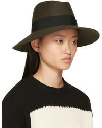 Женская оливковая шляпа от Maison Michel