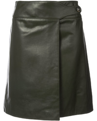 Оливковая юбка со складками от Carolina Herrera