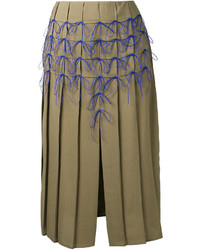 Оливковая юбка со складками от Marco De Vincenzo