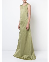 Оливковое вечернее платье от Rochas