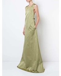 Оливковое вечернее платье от Rochas