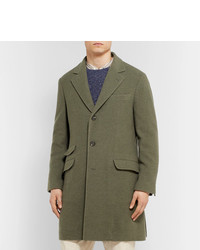 Оливковое длинное пальто от Brunello Cucinelli