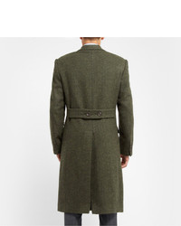 Оливковое длинное пальто от Richard James
