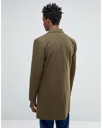 Оливковое длинное пальто от Bellfield