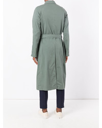 Оливковое длинное пальто от Jil Sander