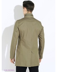 Оливковое длинное пальто от Maurizio Baldassari