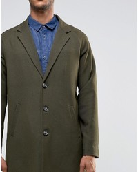 Оливковое длинное пальто от Asos