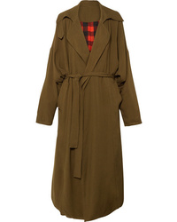 Женское оливковое пальто дастер от Preen by Thornton Bregazzi