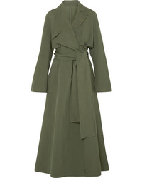 Женское оливковое пальто дастер от RUH