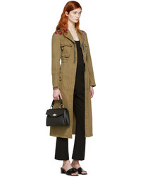 Женское оливковое пальто с вышивкой от Valentino