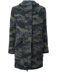 Женское оливковое пальто с камуфляжным принтом от Diesel