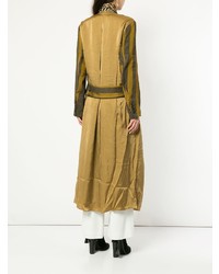 Женское оливковое пальто с принтом от Uma Wang