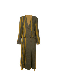 Женское оливковое пальто с принтом от Uma Wang